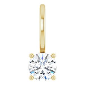 14K Yellow Imitation Diamond Solitaire Charm/Pendant Siddiqui Jewelers