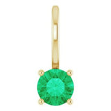 14K Yellow Imitation Emerald Solitaire Charm/Pendant Siddiqui Jewelers