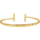 14K Yellow Hinged Cuff Bar Bracelet 7" - Siddiqui Jewelers