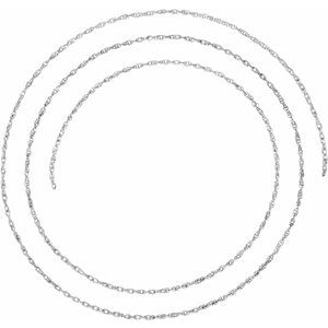 18K White 1.25 mm Rope Per Inch Chain -Siddiqui Jewelers