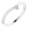 Platinum .06 CT Natural Diamond Stackable V Ring Siddiqui Jewelers