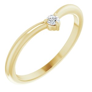 14K Yellow .06 CT Natural Diamond Stackable V Ring Siddiqui Jewelers