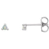 Platinum 2 mm Round Natural White Opal Earrings Siddiqui Jewelers