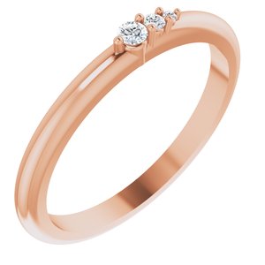 14K Rose .05 CTW Natural Diamond Graduated Stackable Ring Siddiqui Jewelers