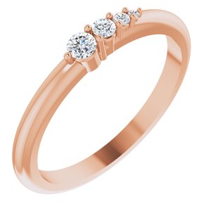 14K Rose 1/10 CTW Natural Diamond Graduated Stackable Ring Siddiqui Jewelers