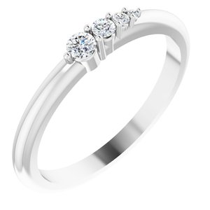 Platinum 1/10 CTW Natural Diamond Graduated Stackable Ring Siddiqui Jewelers
