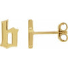 14K Yellow Single Gothic Initial B Earring Siddiqui Jewelers