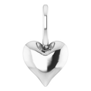 Sterling Silver Puffy Heart Charm/Pendant Siddiqui Jewelers