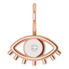 14K Rose .02 CT Natural Diamond Evil Eye Pendant/Charm Siddiqui Jewelers