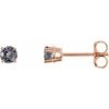 14K Rose 3 mm Natural Gray Spinel Stud Earrings Siddiqui Jewelers