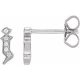 14K White .025 CTW Natural Diamond Gothic Initial J Earring Siddiqui Jewelers