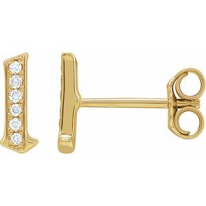 14K Yellow .03 CTW Natural Diamond Gothic Initial L Earring Siddiqui Jewelers