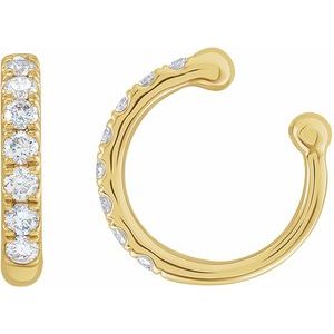 14K Yellow 1/6 CTW Diamond Ear Cuff-Siddiqui Jewelers