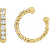 14K Yellow 1/6 CTW Natural Diamond Ear Cuff Siddiqui Jewelers