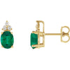 Emerald & Diamond Accented Earrings - Siddiqui Jewelers