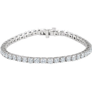 18K White 7 CTW Diamond Line 7.25" Bracelet - Siddiqui Jewelers