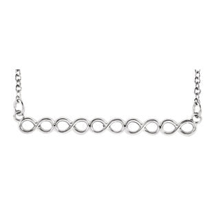Sterling Silver Infinity-Inspired 16-18" Bar Necklace - Siddiqui Jewelers