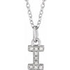 14K White .03 CTW Natural Diamond Petite Initial I 16-18" Necklace Siddiqui Jewelers