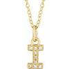 14K Yellow .03 CTW Natural Diamond Petite Initial I 16-18" Necklace Siddiqui Jewelers