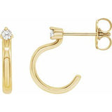 14K Yellow .06 CTW Natural Diamond Hoop Earring Siddiqui Jewelers