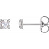 Sterling Silver 1/6 CTW Rose-Cut Natural Diamond 4-Prong Claw Earrings Siddiqui Jewelers