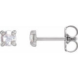 Sterling Silver 1/6 CTW Rose-Cut Natural Diamond 4-Prong Claw Earrings Siddiqui Jewelers