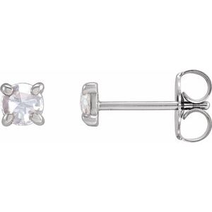 Sterling Silver 1/6 CTW Rose-Cut Natural Diamond 4-Prong Claw Earrings Siddiqui Jewelers