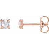 14K Rose 3/4 CTW Rose-Cut Natural Diamond 4-Prong Claw Earrings Siddiqui Jewelers