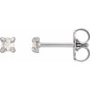 Sterling Silver .07 CTW Rose-Cut Natural Diamond 4-Prong Claw Earrings Siddiqui Jewelers