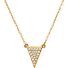 14K Yellow 1/5 CTW Diamond Triangle 16.5" Necklace - Siddiqui Jewelers
