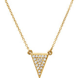 14K Yellow 1/5 CTW Diamond Triangle 16.5" Necklace - Siddiqui Jewelers