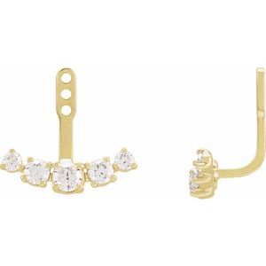 14K Yellow 1 CTW Lab-Grown Diamond Curved Bar Earring Jackets Siddiqui Jewelers