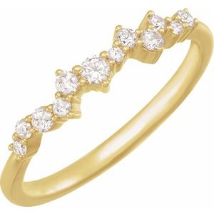 14K Yellow 1/4 CTW Lab-Grown Diamond Scattered Stackable Ring Siddiqui Jewelers