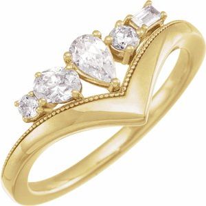 14K Yellow 1/2 CTW Lab-Grown Diamond V Ring Siddiqui Jewelers