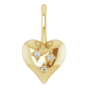14K Yellow .01 CTW Natural Diamond Heart Charm/Pendant Siddiqui Jewelers