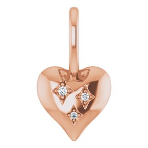 14K Rose .01 CTW Natural Diamond Heart Charm/Pendant Siddiqui Jewelers