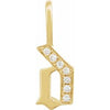 14K Yellow .05 CTW Natural Diamond Gothic Initial D Charm/Pendant Siddiqui Jewelers