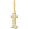 14K Yellow .04 CTW Natural Diamond Gothic Initial T Charm/Pendant Siddiqui Jewelers