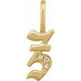 14K Yellow .04 CTW Natural Diamond Gothic Initial Z Charm/Pendant Siddiqui Jewelers