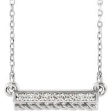 14K White & Yellow .08 CTW Diamond Rope Bar 16-18" Necklace - Siddiqui Jewelers