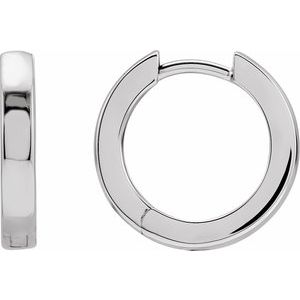 14K White Hinged 16 mm Hoop Earrings Siddiqui Jewelers