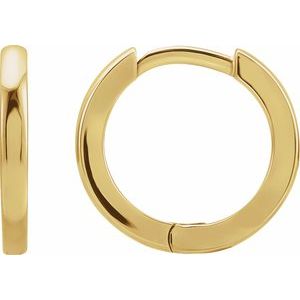 14K Yellow Hinged 12.5 mm Hoop Earrings Siddiqui Jewelers