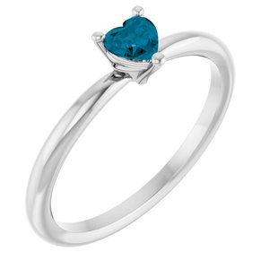 Platinum Natural London Blue Topaz Heart Solitaire Ring Siddiqui Jewelers