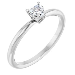 Sterling Silver Natural White Sapphire Heart Solitaire Ring Siddiqui Jewelers