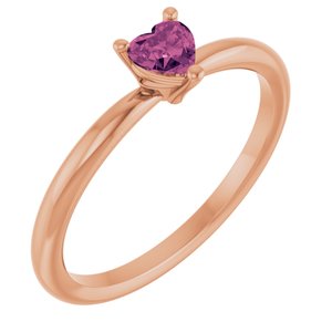 14K Rose Natural Pink Tourmaline Heart Solitaire Ring Siddiqui Jewelers