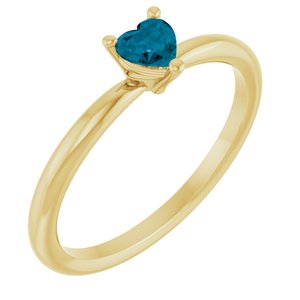 14K Yellow Natural London Blue Topaz Heart Solitaire Ring Siddiqui Jewelers