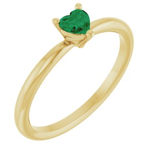 14K Yellow Lab-Grown Emerald Heart Solitaire Ring Siddiqui Jewelers