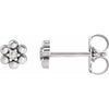 Sterling Silver .03 CTW Natural Diamond Beaded Daisy Earrings Siddiqui Jewelers