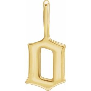 14K Yellow Gothic Initial O Charm/Pendant Siddiqui Jewelers