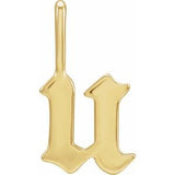 14K Yellow Gothic Initial U Charm/Pendant Siddiqui Jewelers